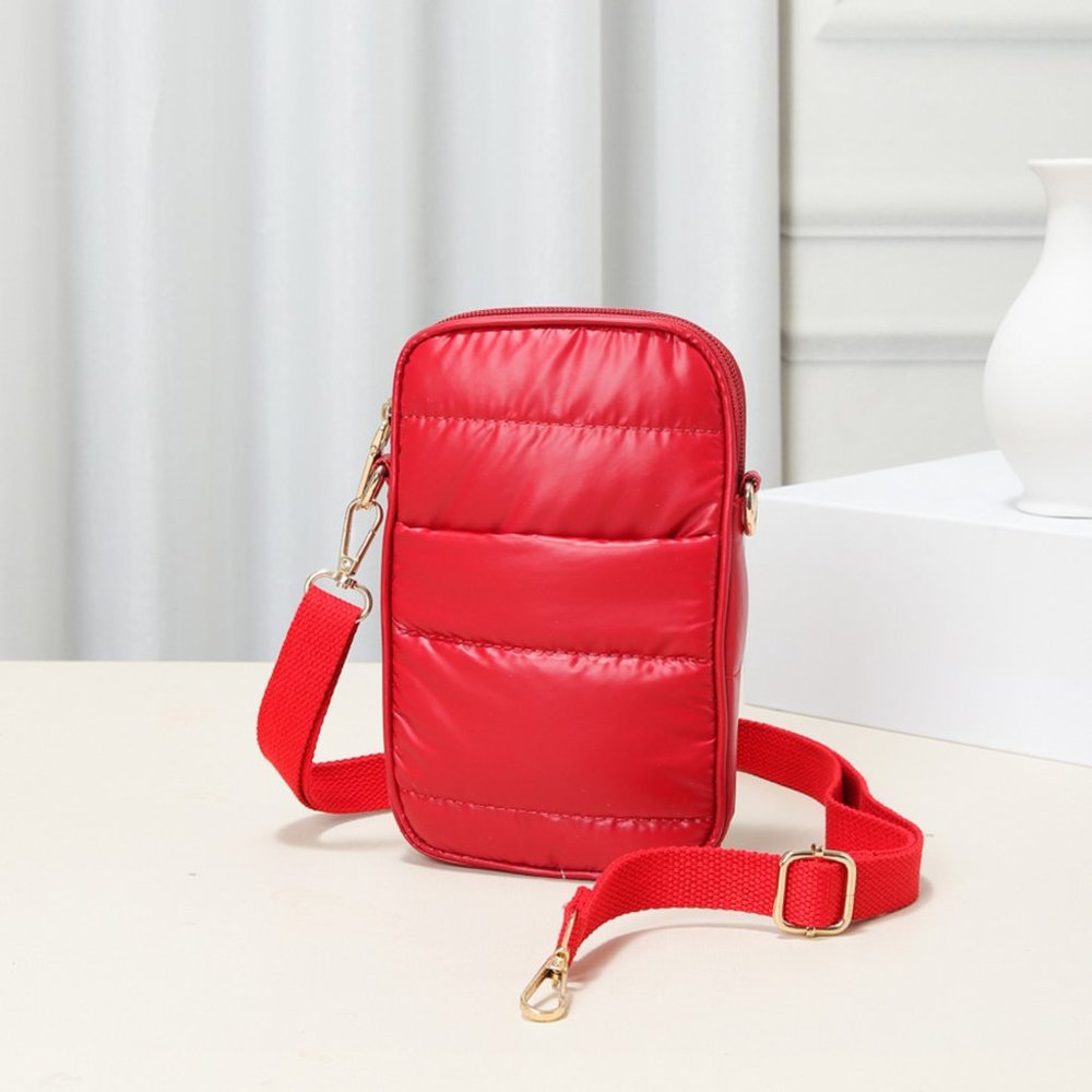 Crossbody Puffer Bag, Stocking Stuffer, Puffer Pouch, Metallic Puffer Bag